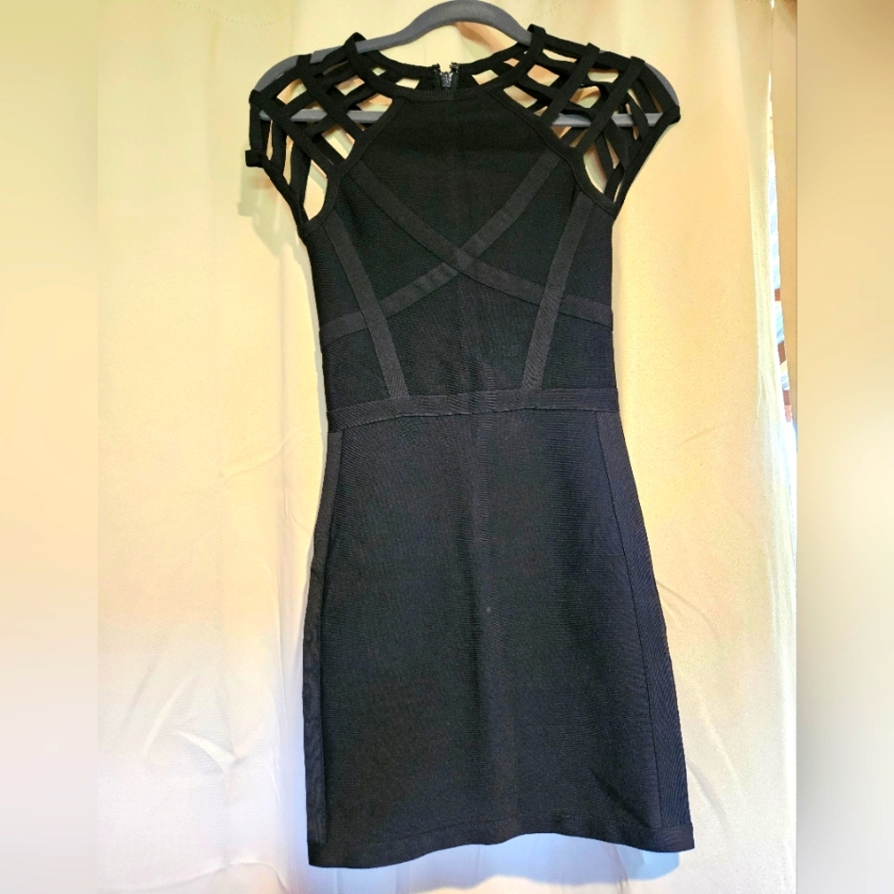 bebe black bodycon dress